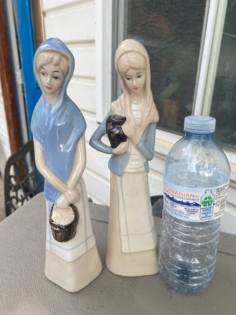 Vintage Ceramic Figurines - Two Women with Baskets