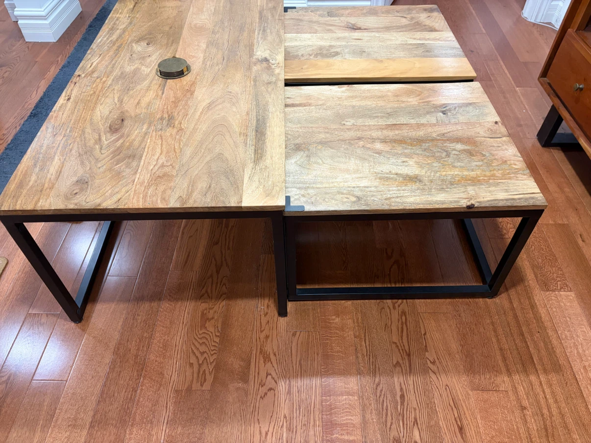 Coffee Table - Mango Wood & Metal - photo 2