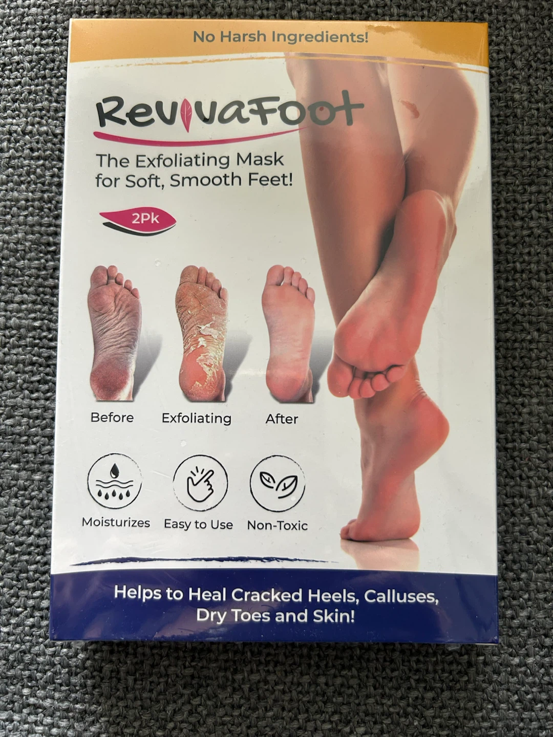 RevivaFoot Exfoliating Mask for Soft, Smooth Feet - 2 Pack