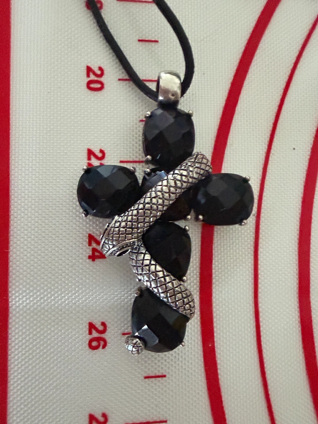 rare vintage Thomas Sabo "Adam and Eve" Black Onyx Snake Cross - photo 2