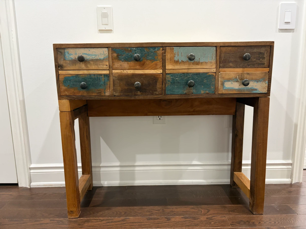 Wooden 8-Drawer Console Table - photo 2