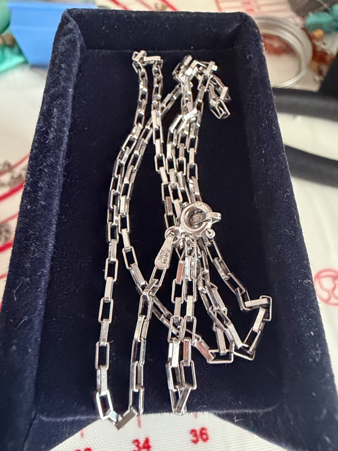 Vintage sterling silver box link chain