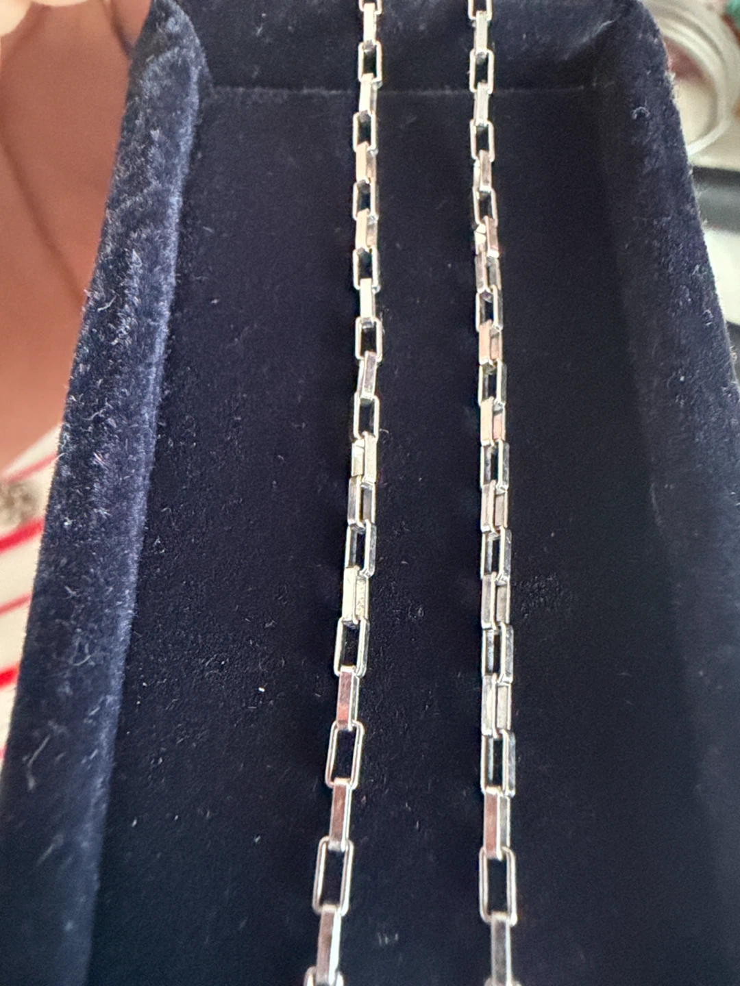 Vintage sterling silver box link chain - photo 5