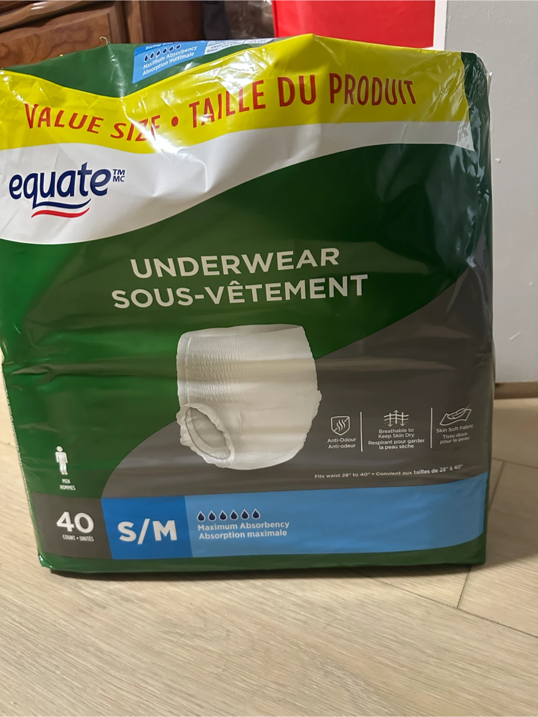 Free! Equate Men's or unisex waterproof Underwear S/M