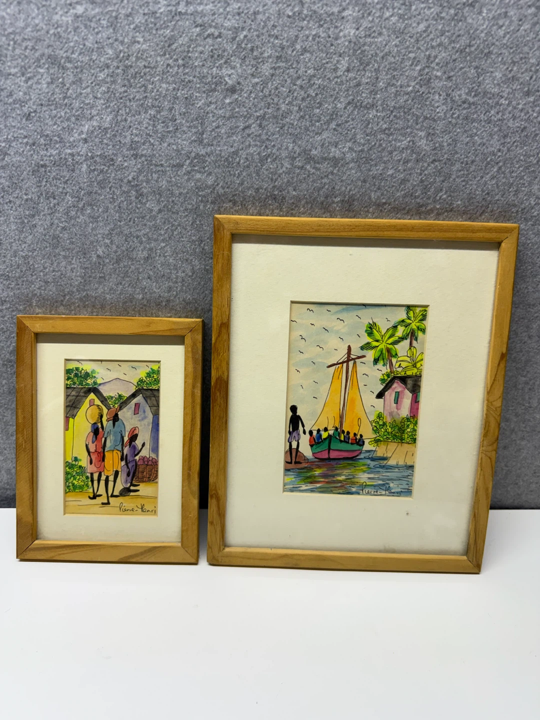 Pierre-Henri Haitian Art Painting "Boat Scene"