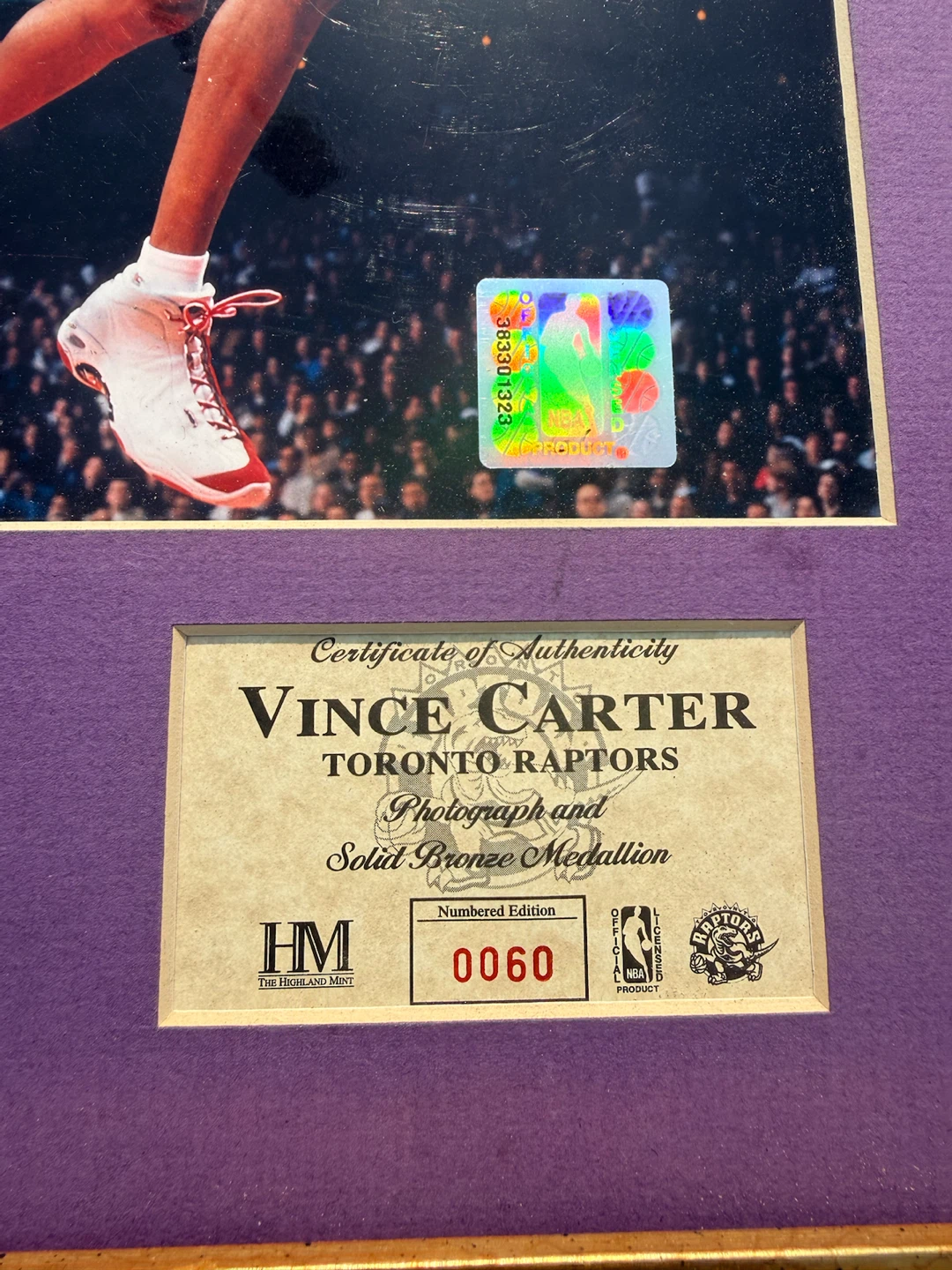 VINCE CARTER TORONTO RAPTORS LIMITED EDITION W/ COA - photo 3