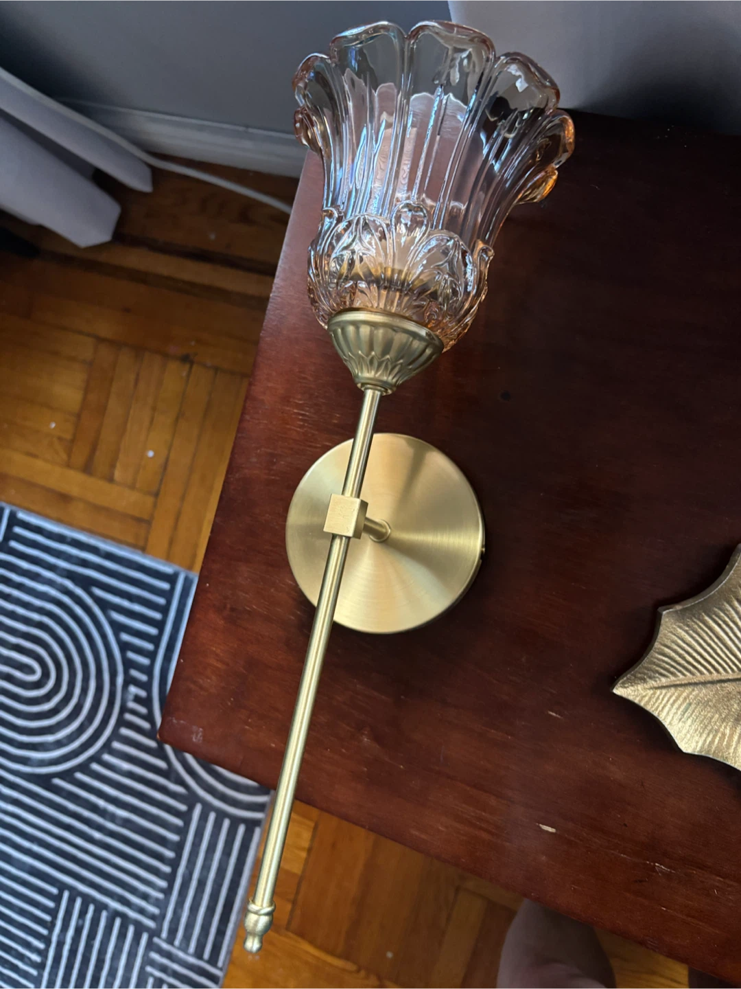 Rechargeable glass wall sconce