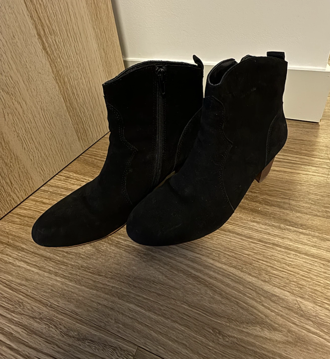 Steve Madden Black Suede Ankle Boots