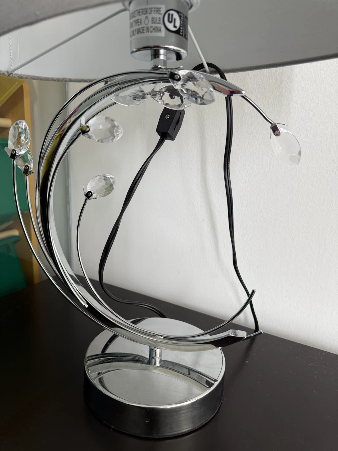 Chrome Table Lamp with Crystal Accents - photo 2