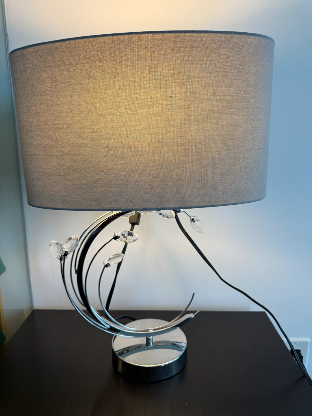 Chrome Table Lamp with Crystal Accents - photo 3