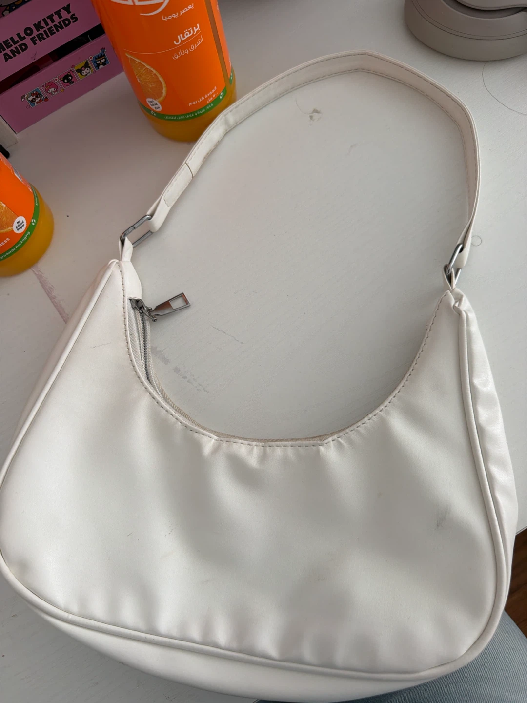 White Shoulder Bag with Bow Accent - photo 2