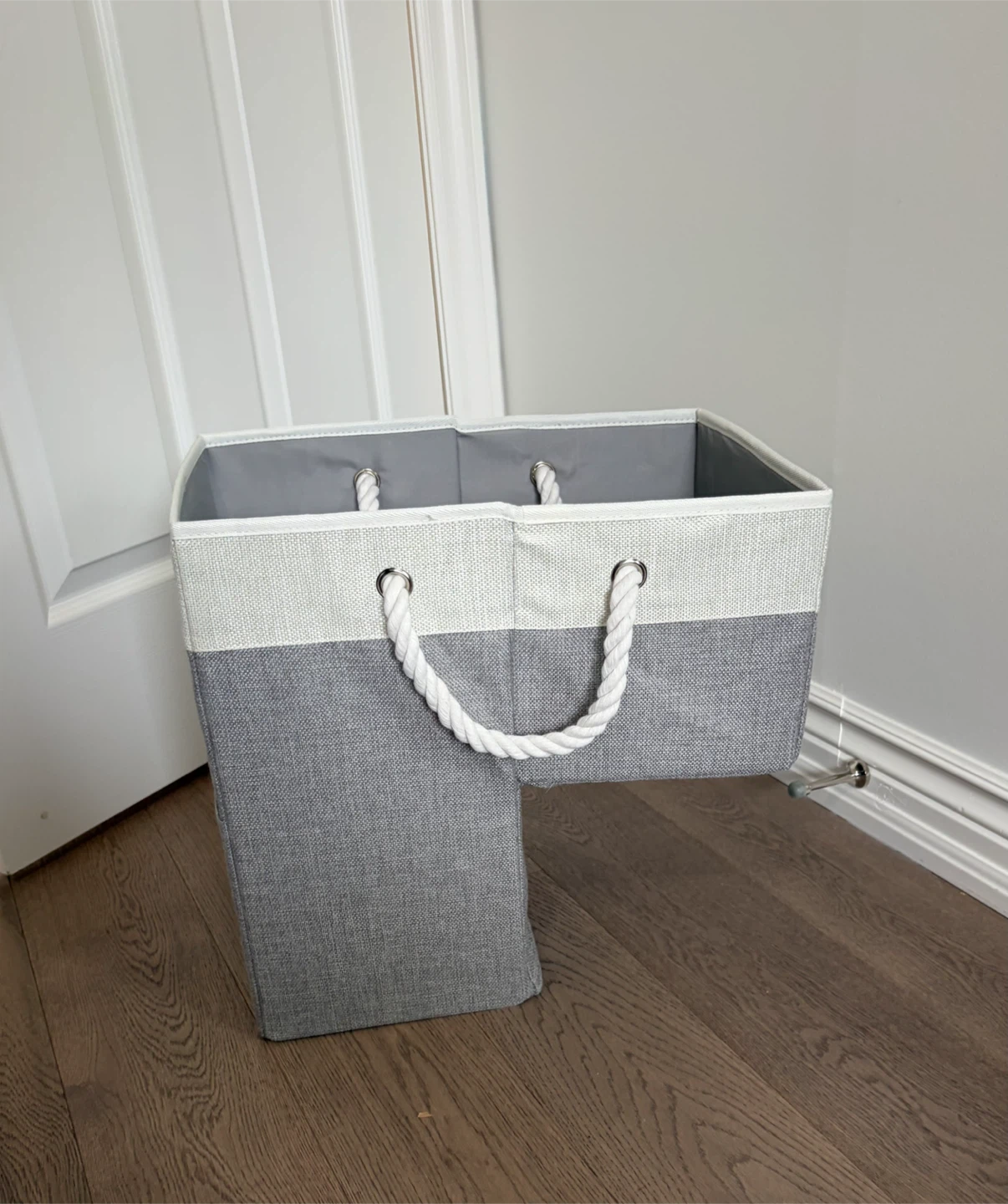 Stair Storage Basket, Wooded Linen with Cotton, Anti-Slip - photo 3
