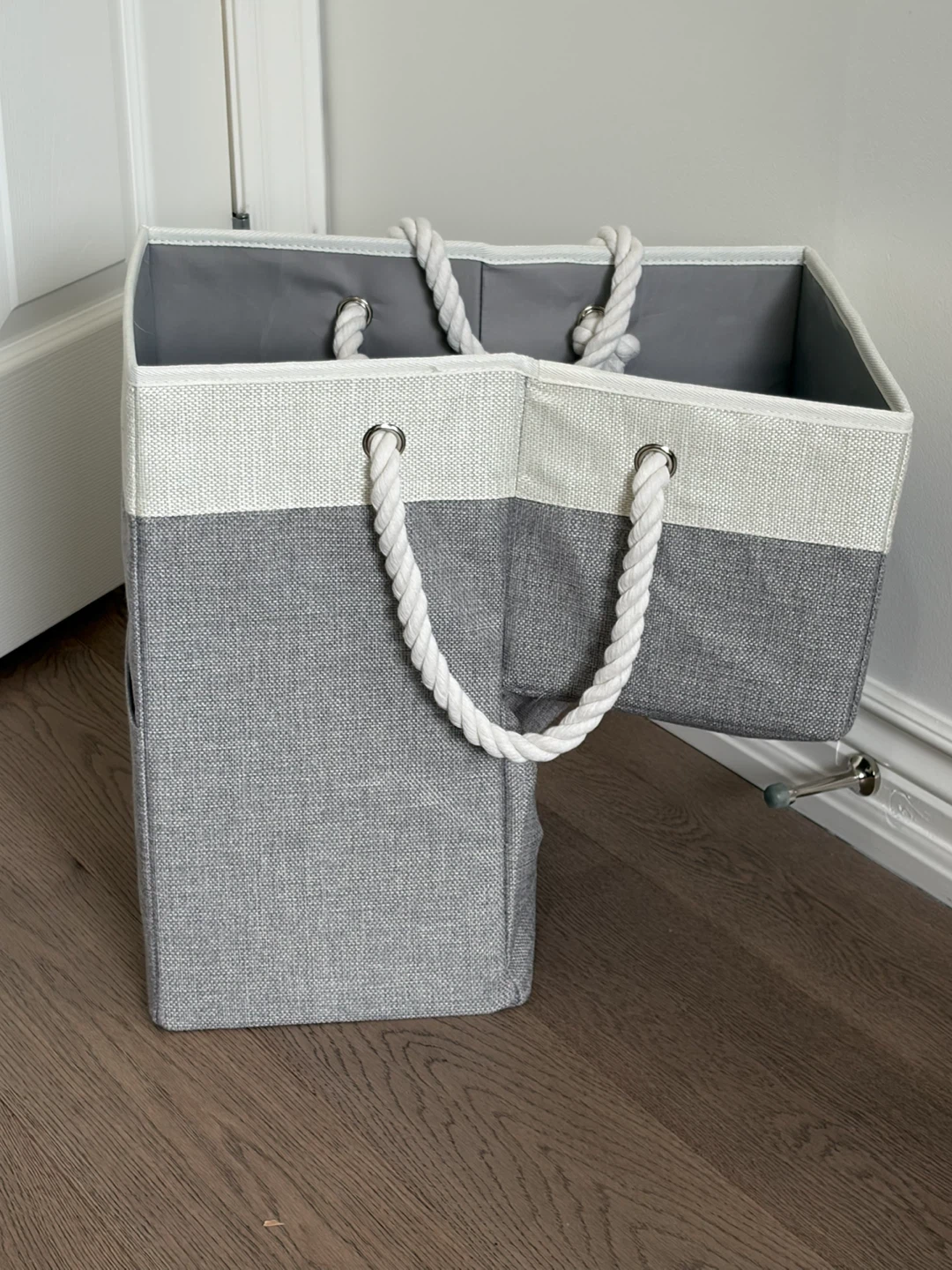 Stair Storage Basket, Wooded Linen with Cotton, Anti-Slip - photo 4