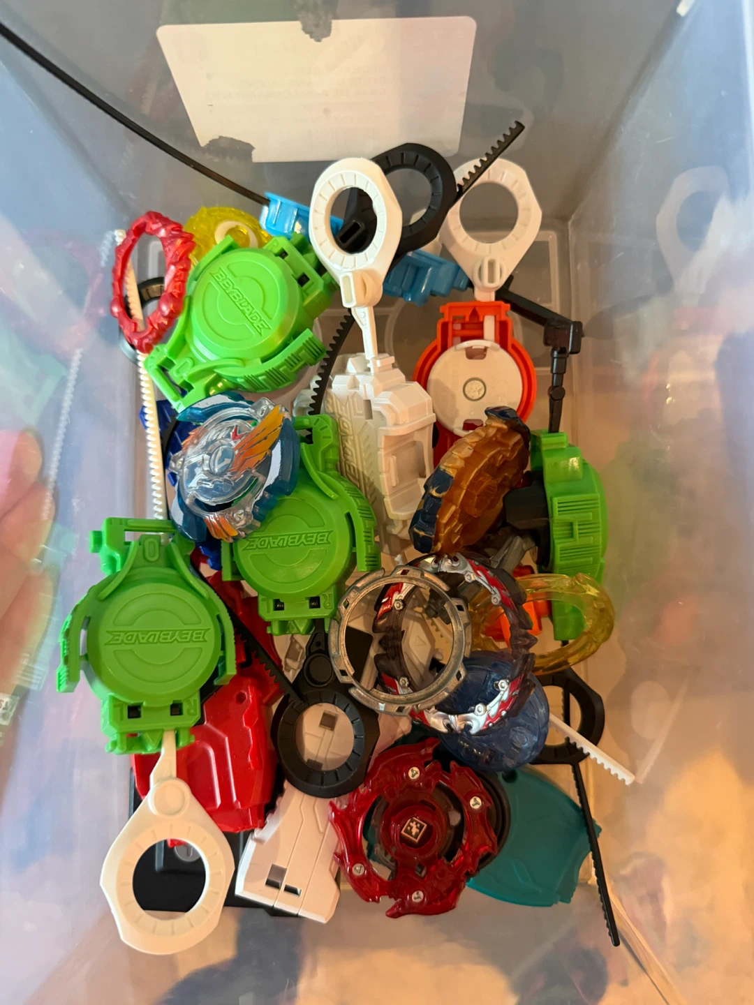 Diverse collection of Beyblade Burst toys