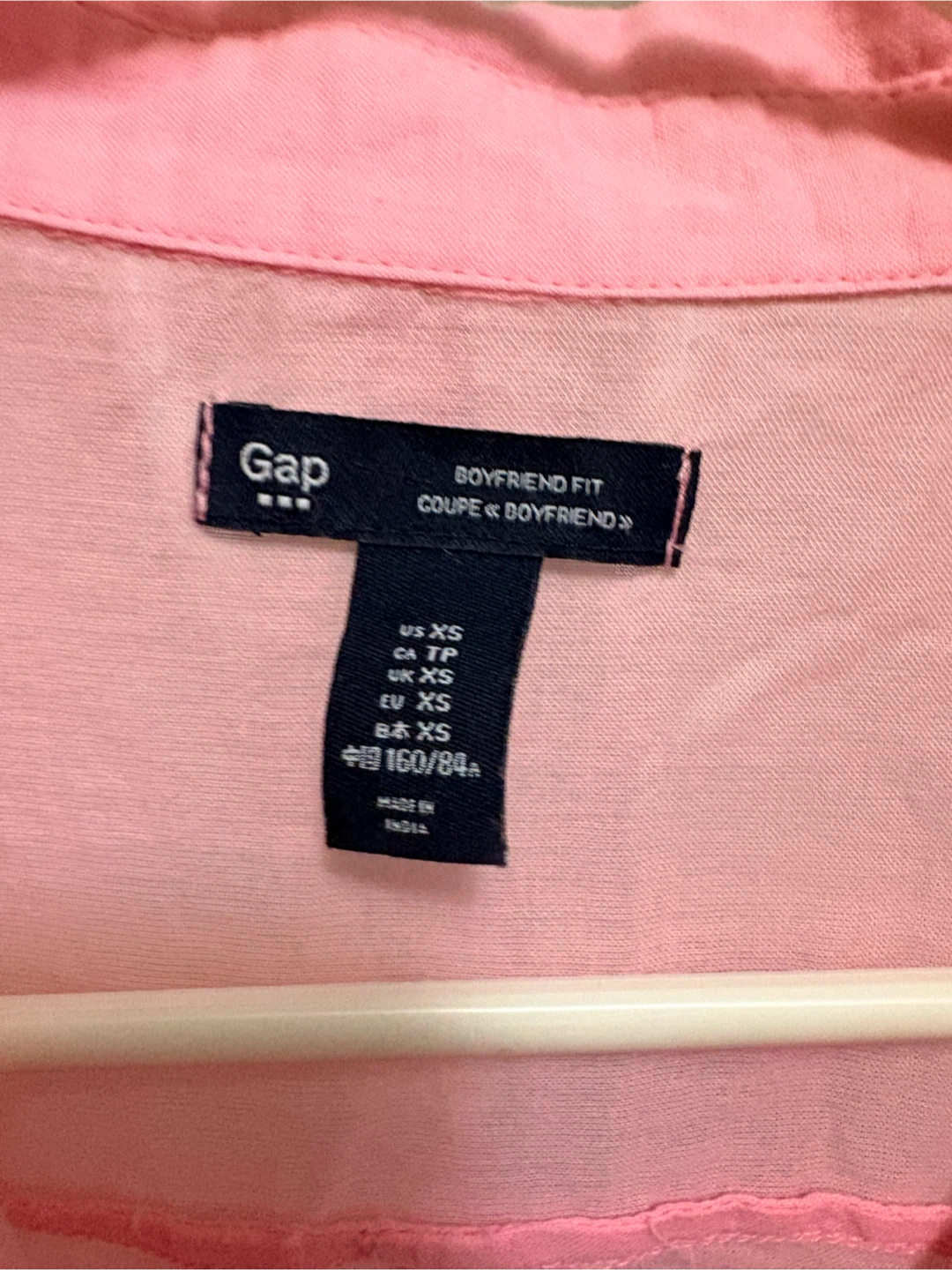 Gap Pink Boyfriend Fit Button-Up Shirt - XS - photo 3
