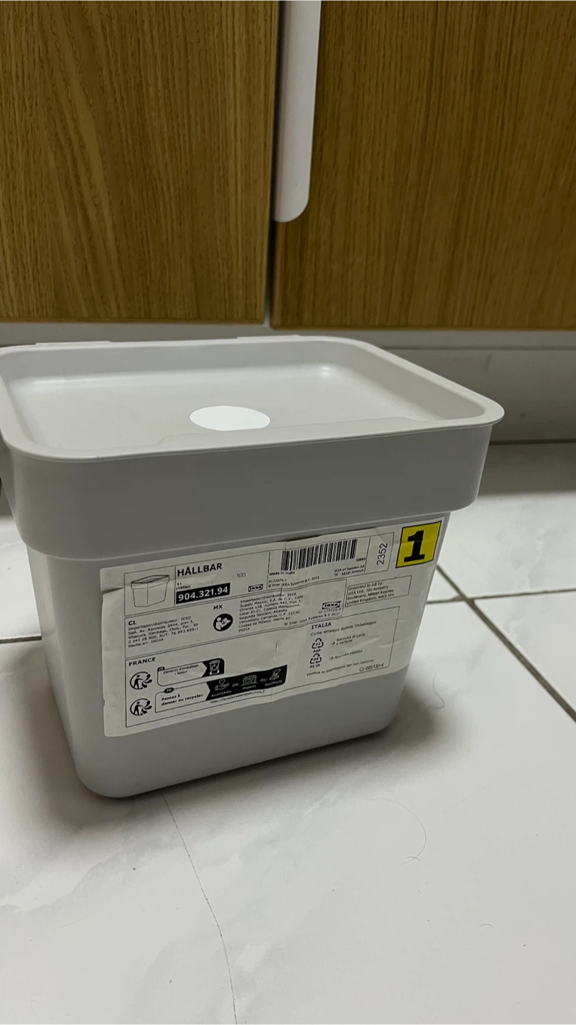 IKEA HÄLLBAR Bin with lid, light gray, 3 L - photo 2
