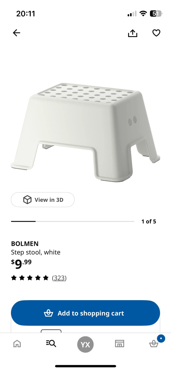 IKEA BOLMEN Step Stool White