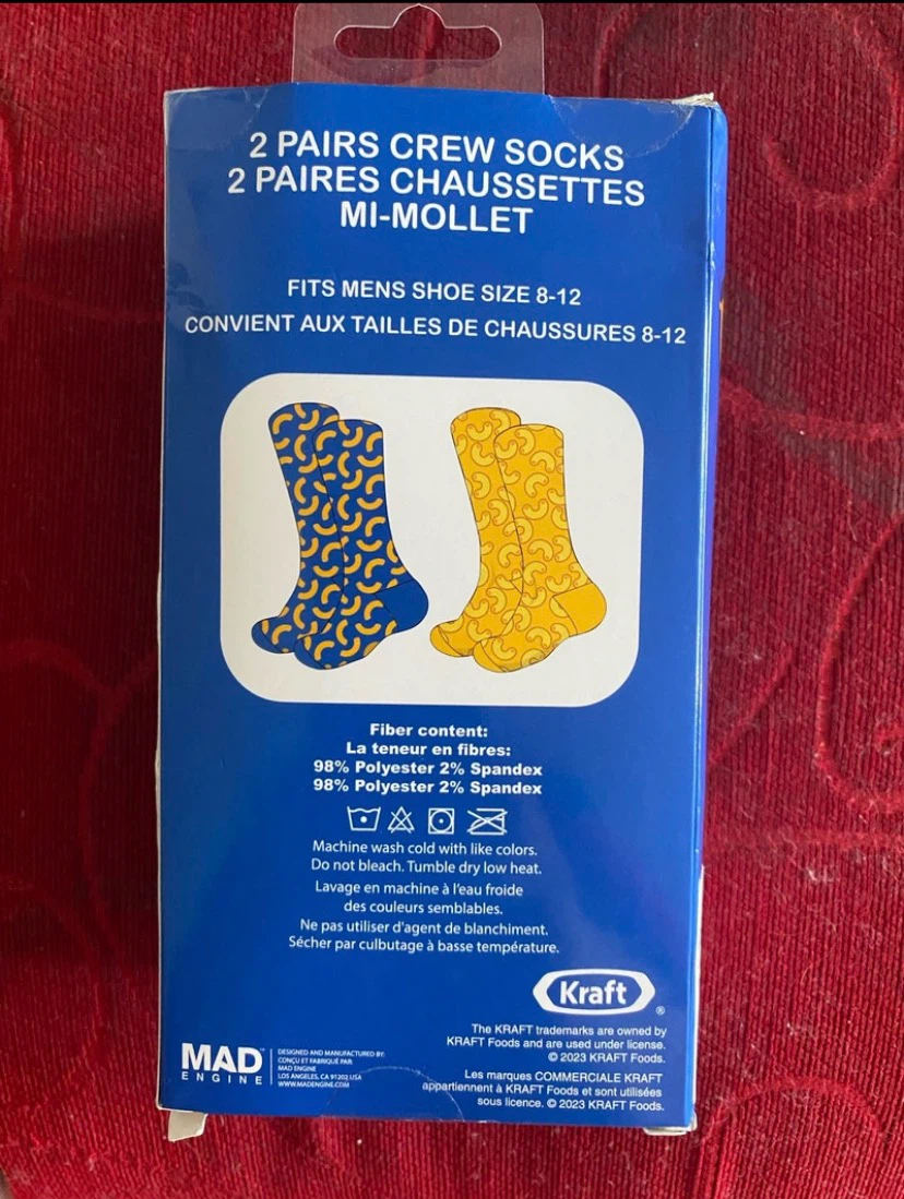 Kraft Mac & Cheese Crew Socks - 2 Pairs - photo 3