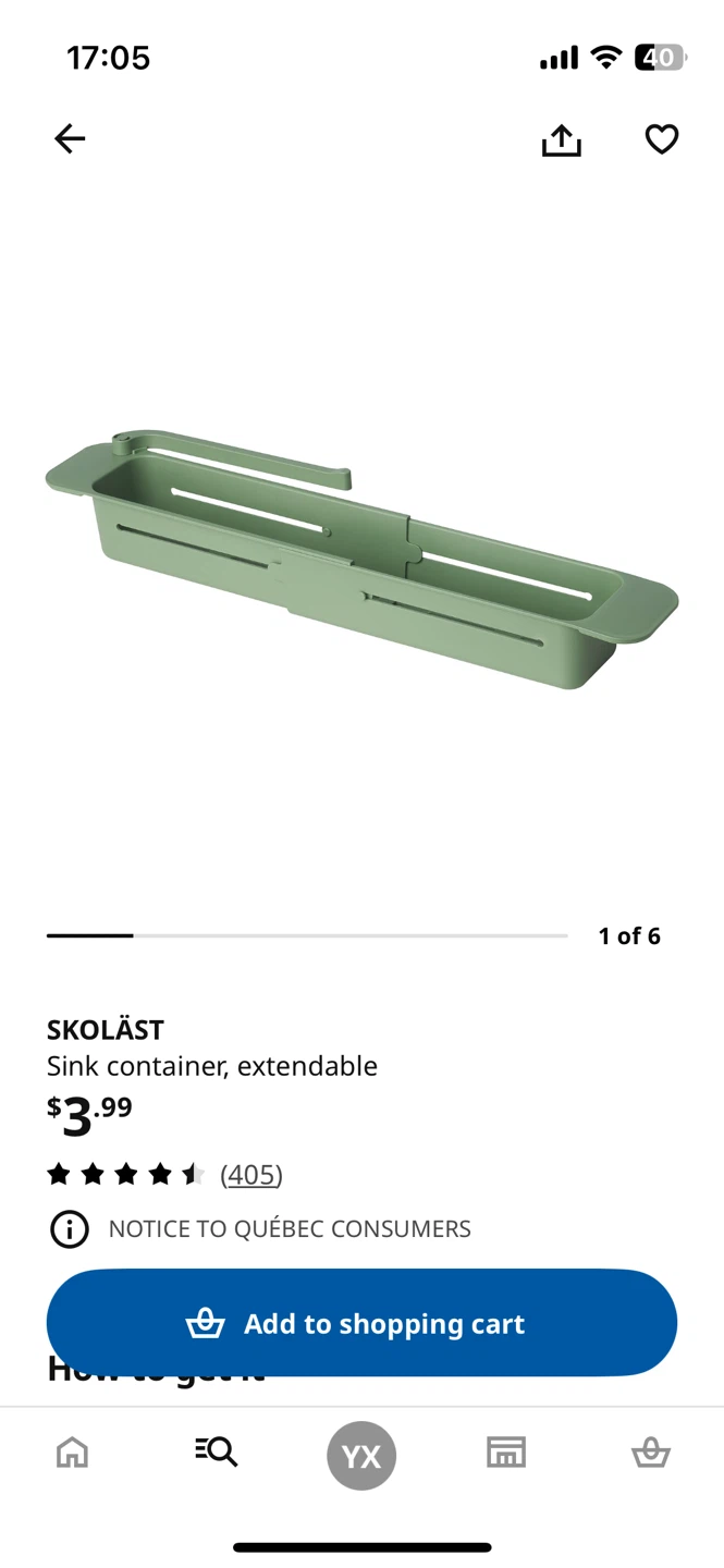 SKOLÄST Extendable Sink Container
