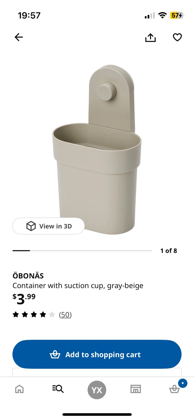 ÖBONÄS Container with suction cup
