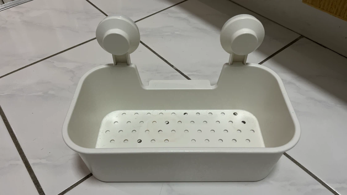 TISKEN Basket with suction cup - white - photo 2