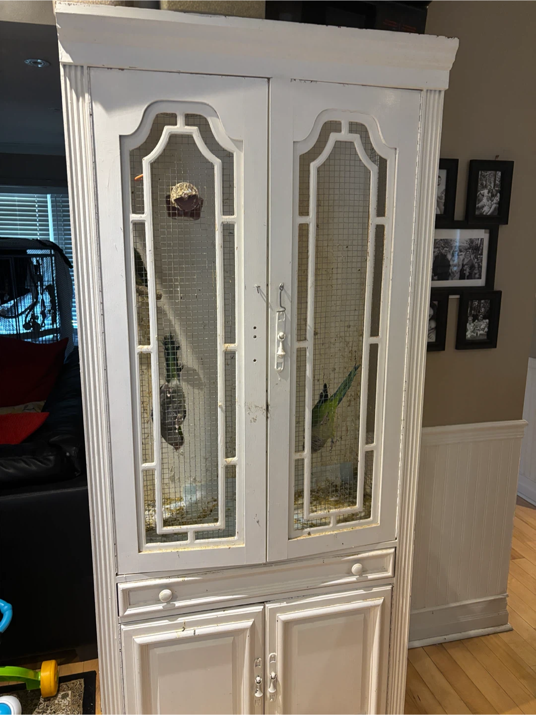 White Bird Cage Cabinet - photo 2
