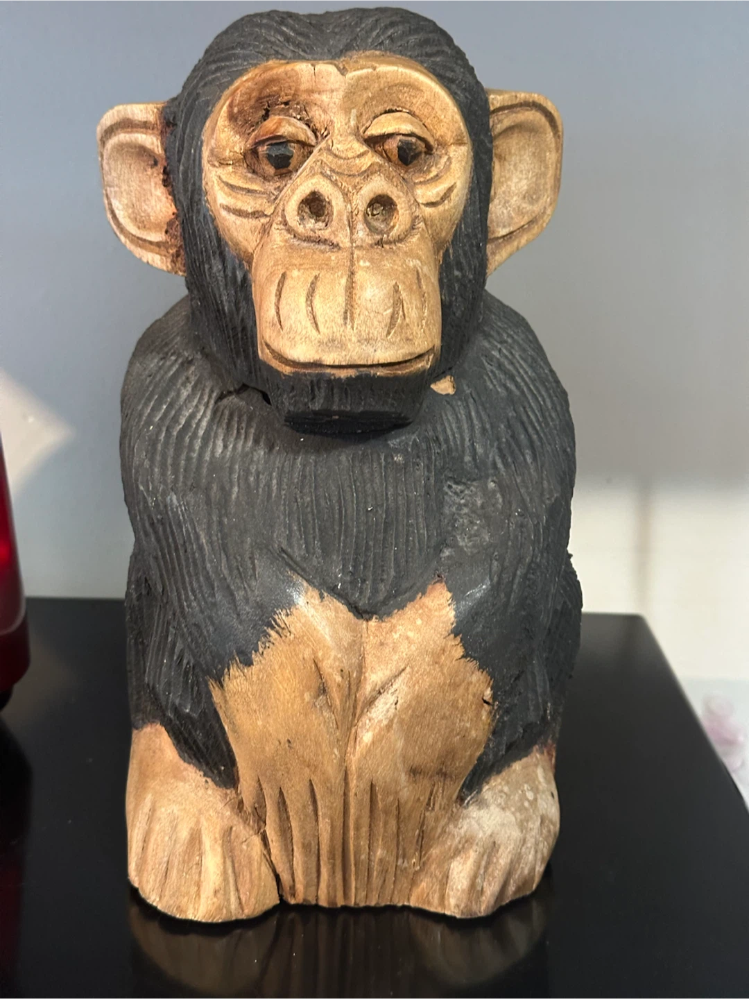 Rustic Wooden hand carved Chimpanzee Hinge Box