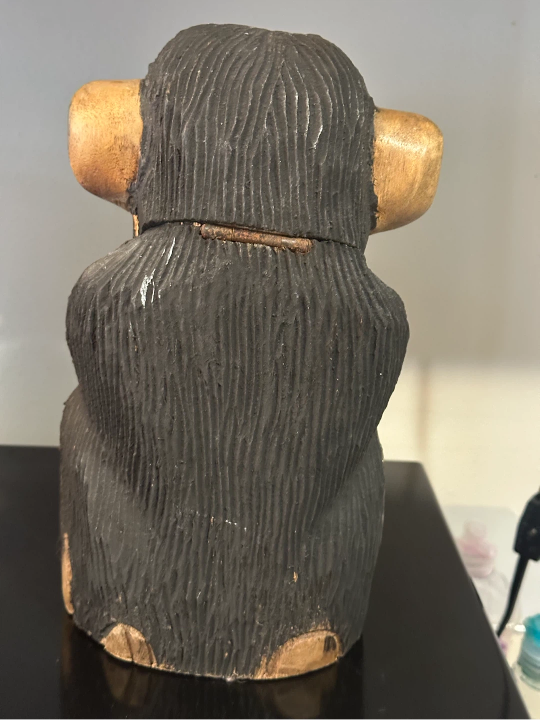 Rustic Wooden hand carved Chimpanzee Hinge Box - photo 4