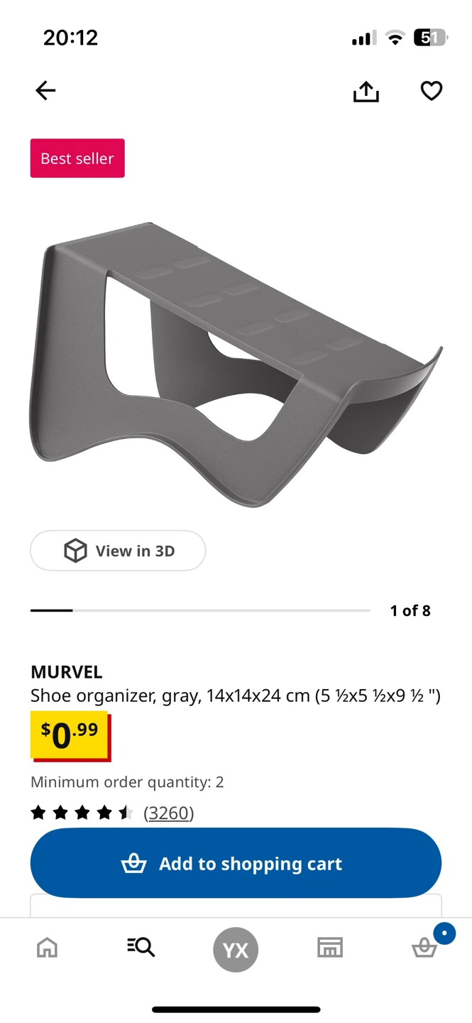 4 MURVEL Shoe Organizer - Gray