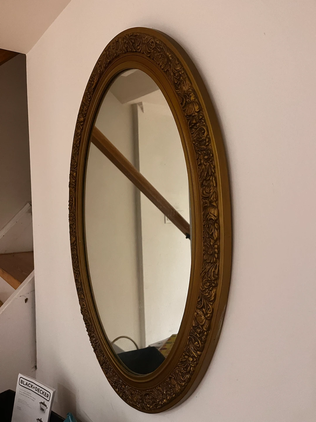 Ornate Gold Oval Mirror