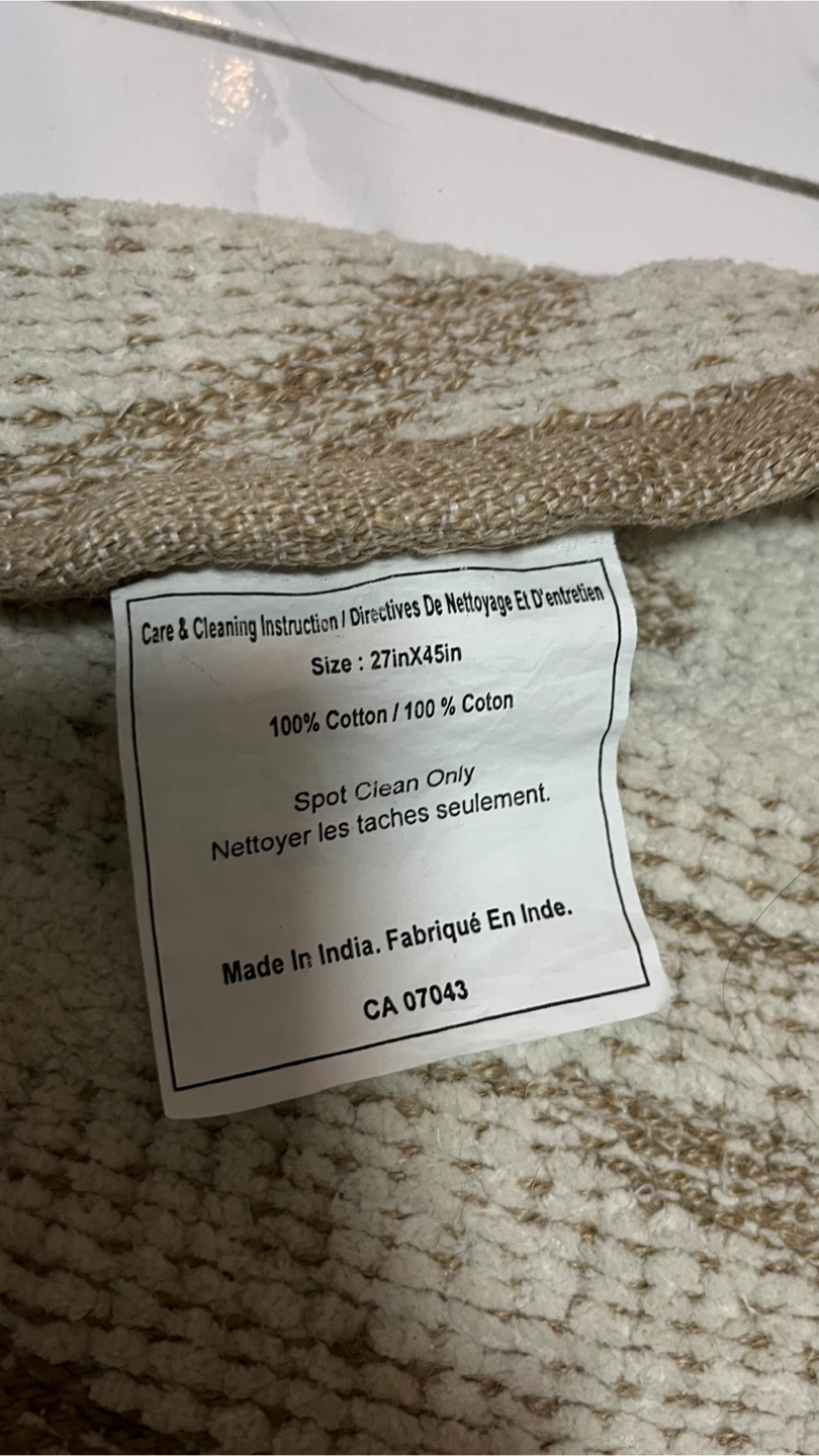 100% Cotton Accent Rug - 27in x 45in - photo 2