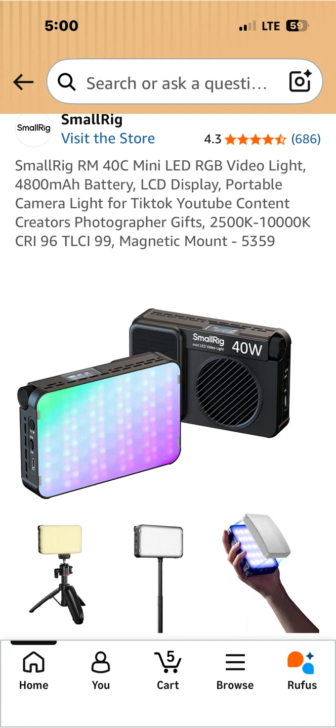 SmallRig RM 40C Mini LED RGB Video Light - photo 2