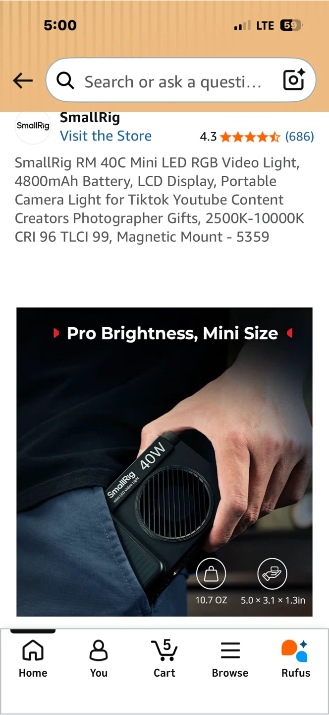 SmallRig RM 40C Mini LED RGB Video Light - photo 3