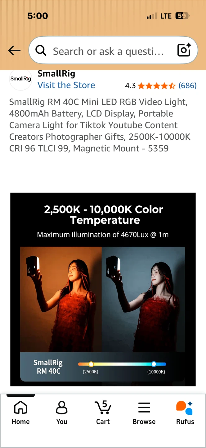 SmallRig RM 40C Mini LED RGB Video Light - photo 5