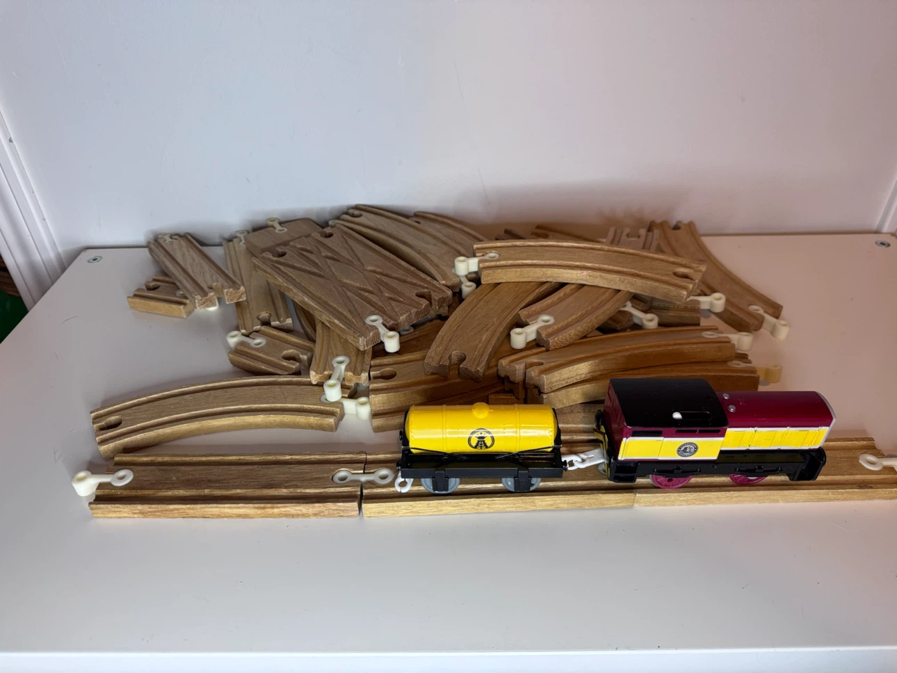 Wooden Train Track Pieces and Accessories