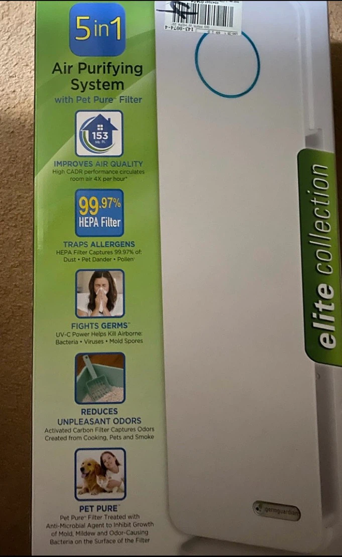 GermGuardian 5-in-1 Air Purifying System with Pet Pure Filter - photo 3
