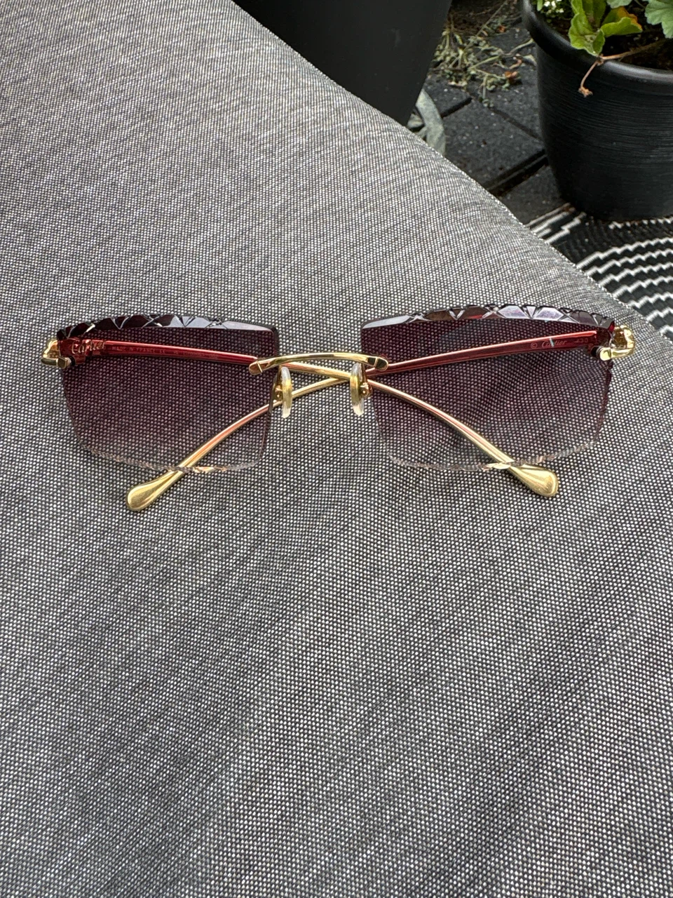 Cartier Rimless Sunglasses - Gold & Red Gradient - photo 3