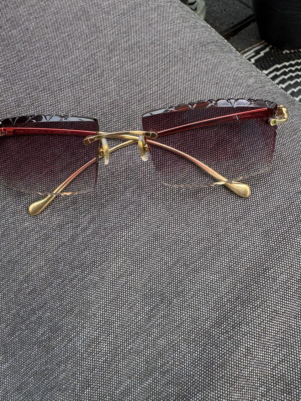 Cartier Rimless Sunglasses - Gold & Red Gradient - photo 4