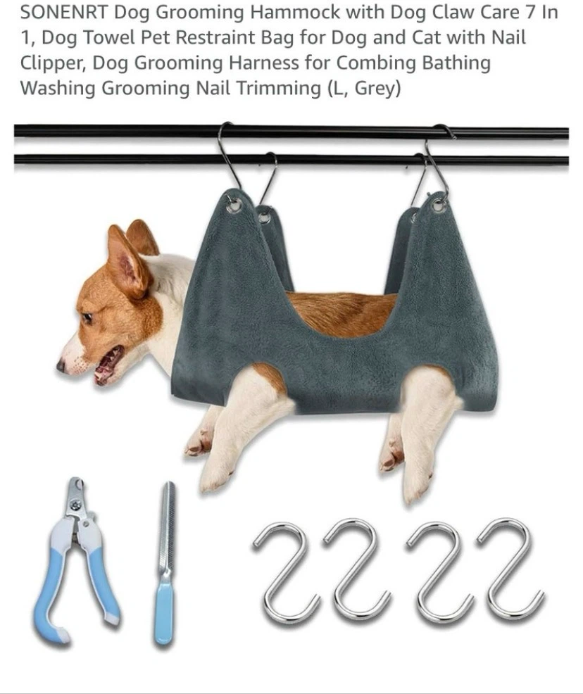 SONENRST Dog Grooming Hammock Set - Large