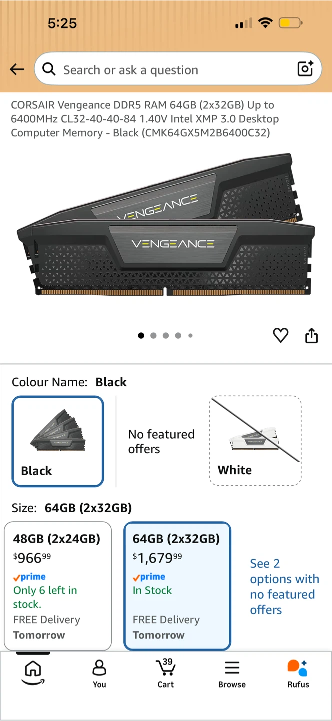 Corsair Vengeance DDR5 RAM Sticks - photo 3