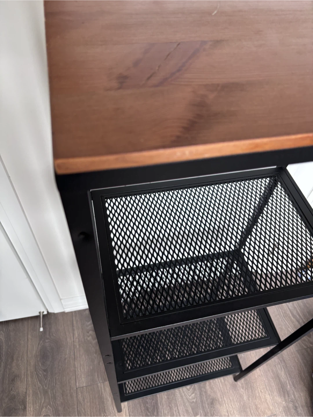 Black Metal and Wood Shelf - photo 2