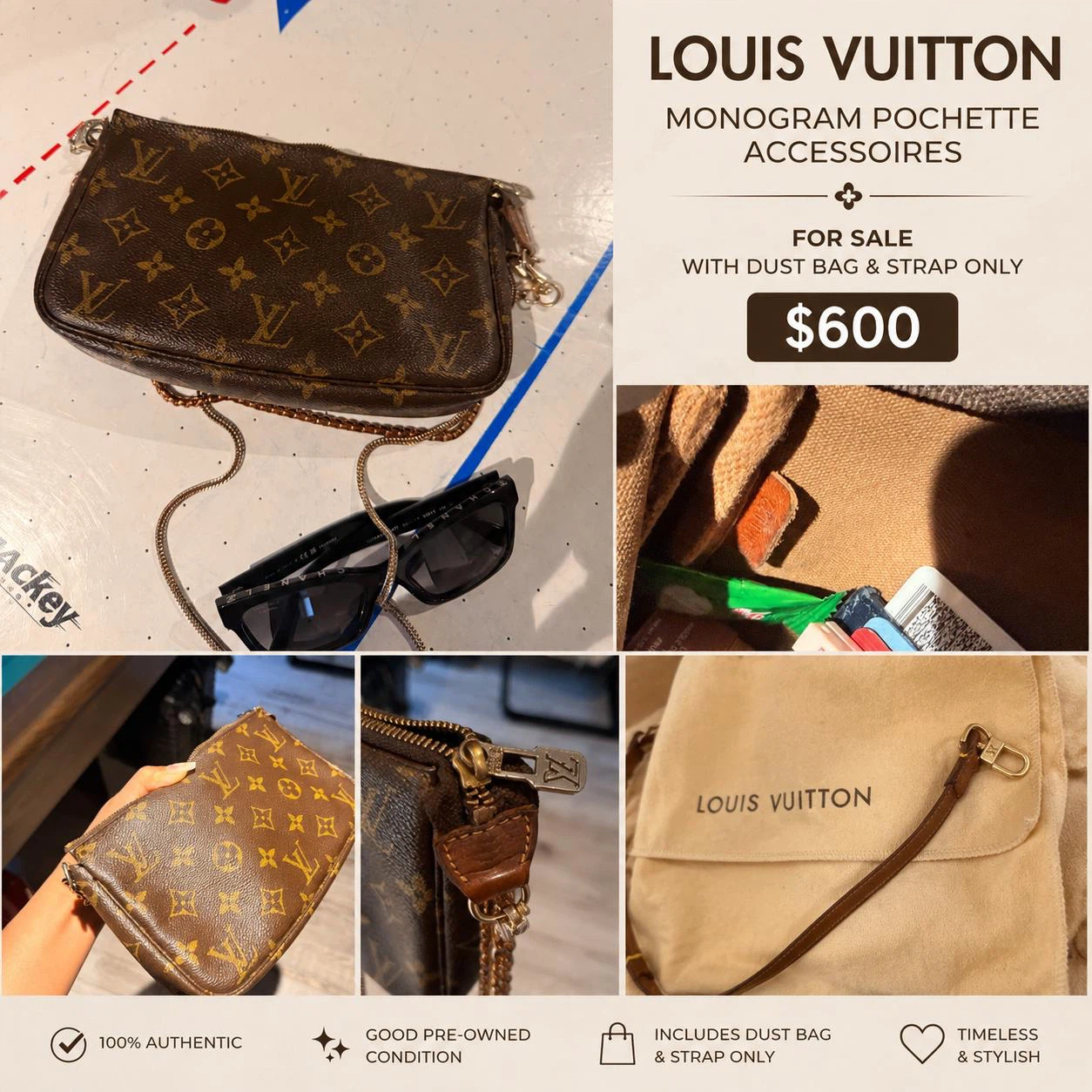 Louis Vuitton Monogram Pochette Accessoires Bag