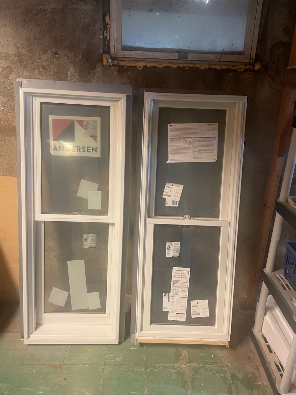 Two Andersen 400 Series Tilt-Wash Double-Hung Windows