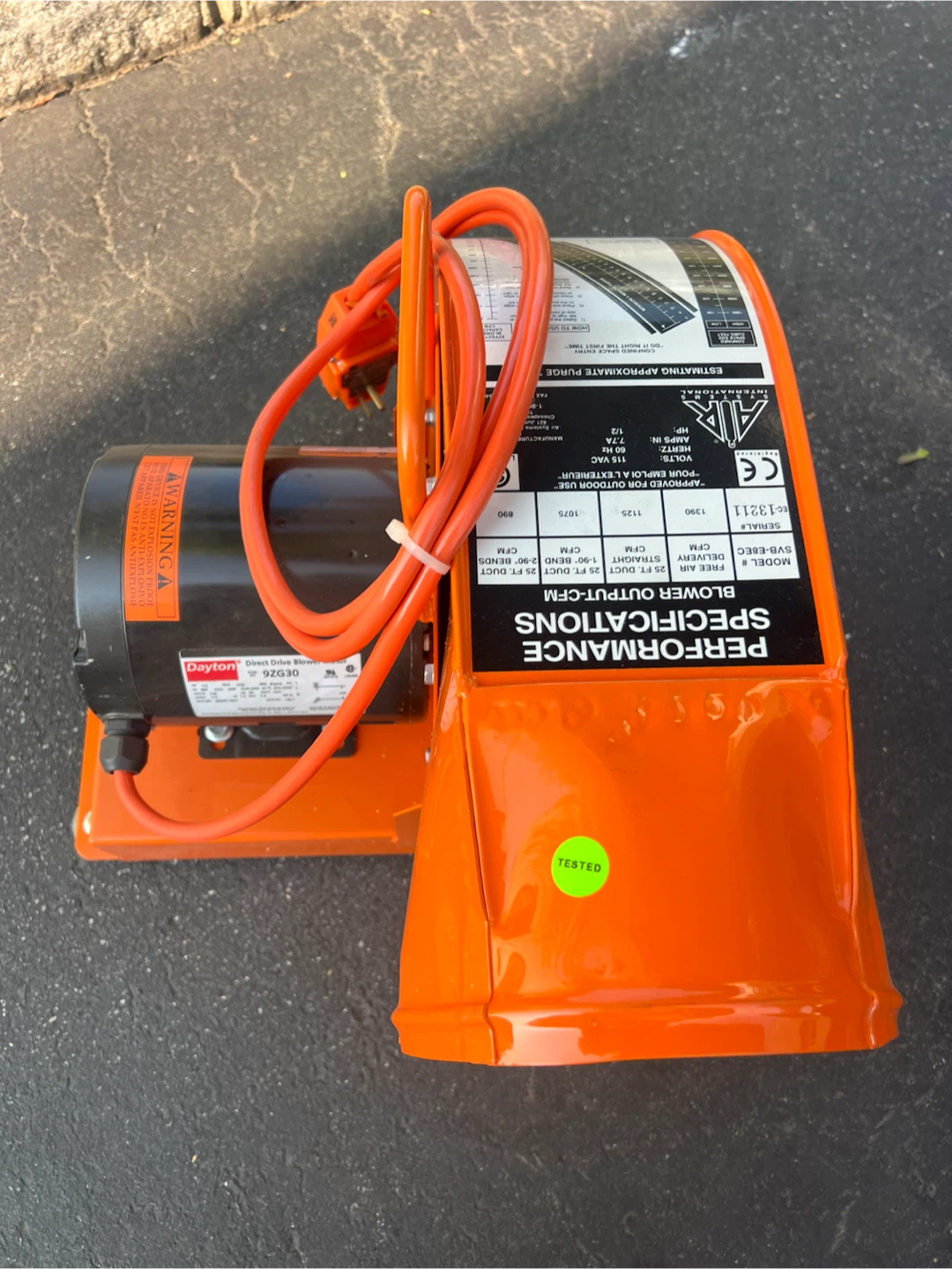 Dayton 9ZG30 Direct Drive Blower Motor