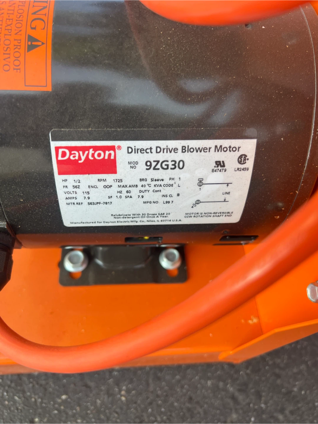Dayton 9ZG30 Direct Drive Blower Motor - photo 2