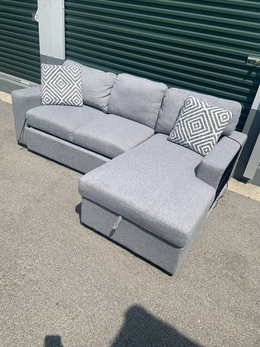 Grey Sectional Sofa with Storage