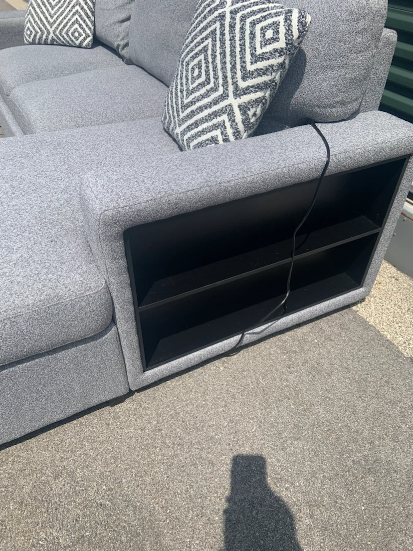 Grey Sectional Sofa with Storage - photo 2