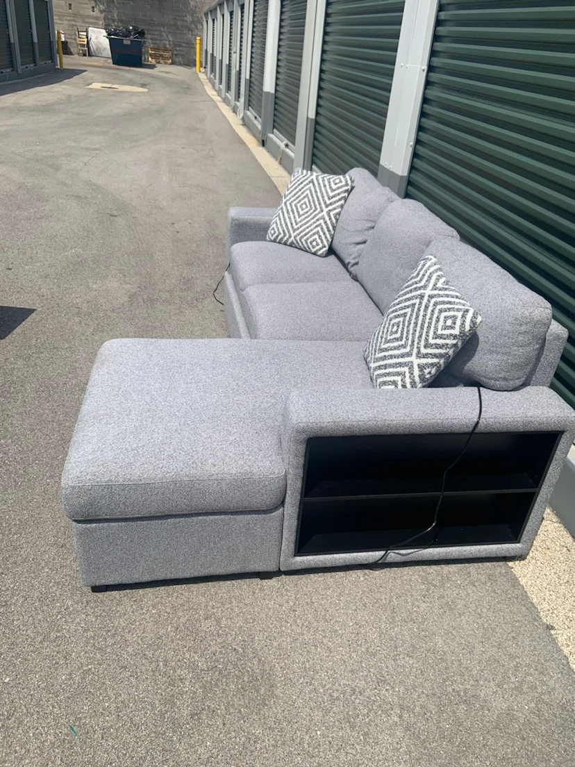 Grey Sectional Sofa with Storage - photo 3