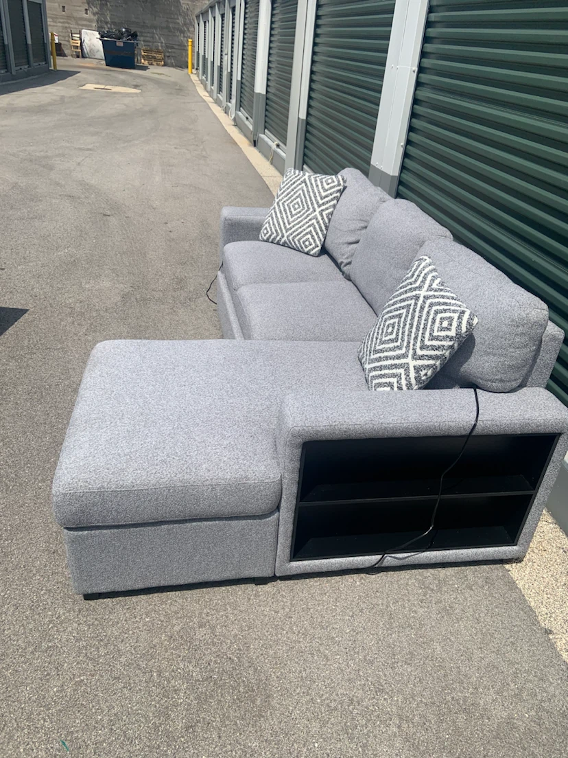 Grey Sectional Sofa with Storage - photo 4