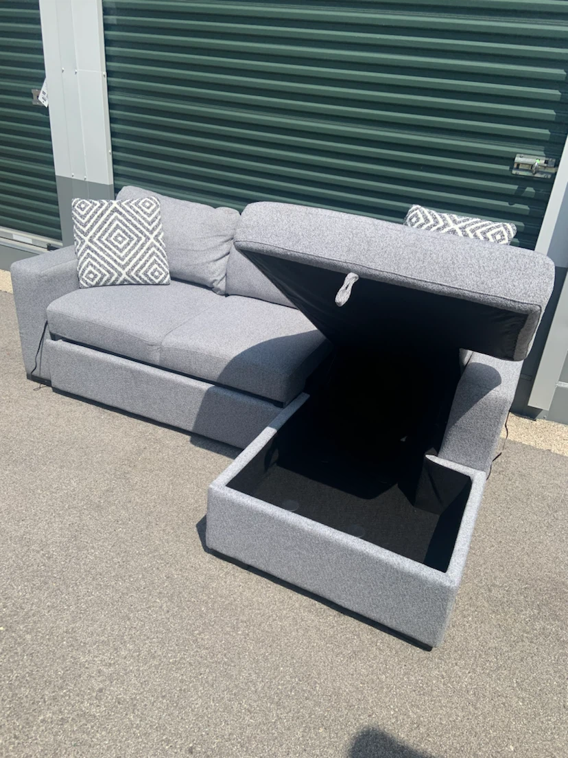 Grey Sectional Sofa with Storage - photo 5
